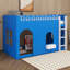 Lit mezzanine en bois, lit mezzanine pour enfants avec guirlande lumineuse à DEL, conception de maison en bois avec fenêtre-595428531-595428533