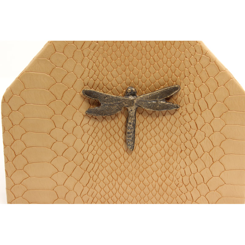 Brown Dragonfly & Snakeskin Napkin Holder