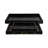 Terrera Serving Tray Set Resin/Wood/Metal Geometric Gold Detailing 24" Wide Black/Gold Finish Home/Office Use Set of 3