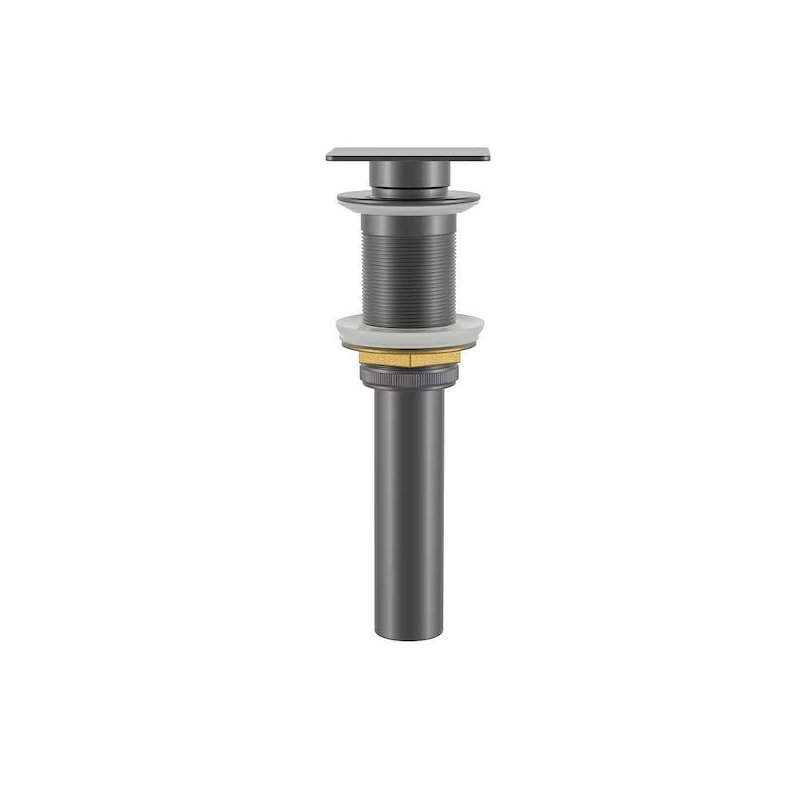 DAX Square Brass Vanity Sink Pop-up Drain, No, Polished Chrome