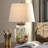 Fillable Glass Table Lamp with Linen Shade
