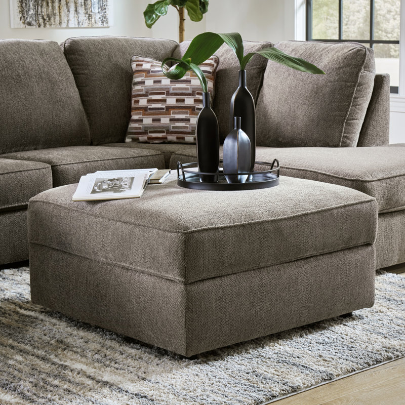 Orleanne Upholstered Ottoman, Gray