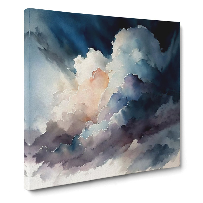 Cloudy Sky Watercolour - Wrapped Canvas