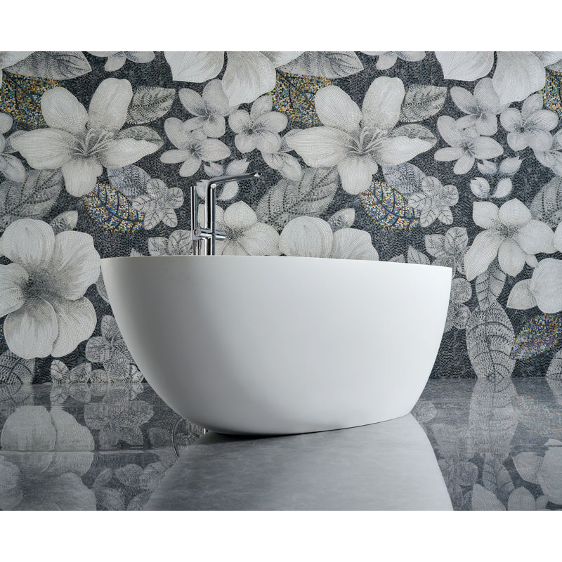 Arden 59" Freestanding Solid Surface Bathtub in White