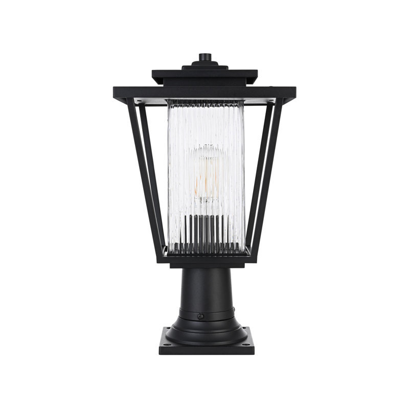 Musson Outdoor Post Light in Black, 17.5" H x 10" W x 10" D