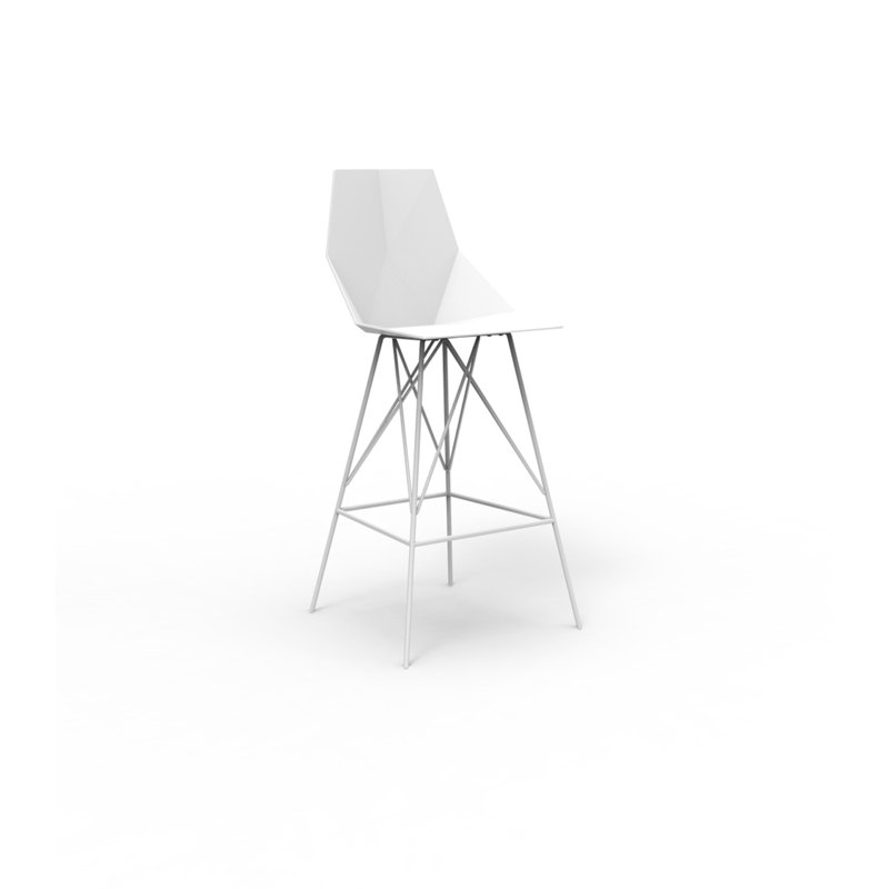 Faz 29.5" Patio Bar Stool, White, Bar Stool (29.5'' Seat Height)