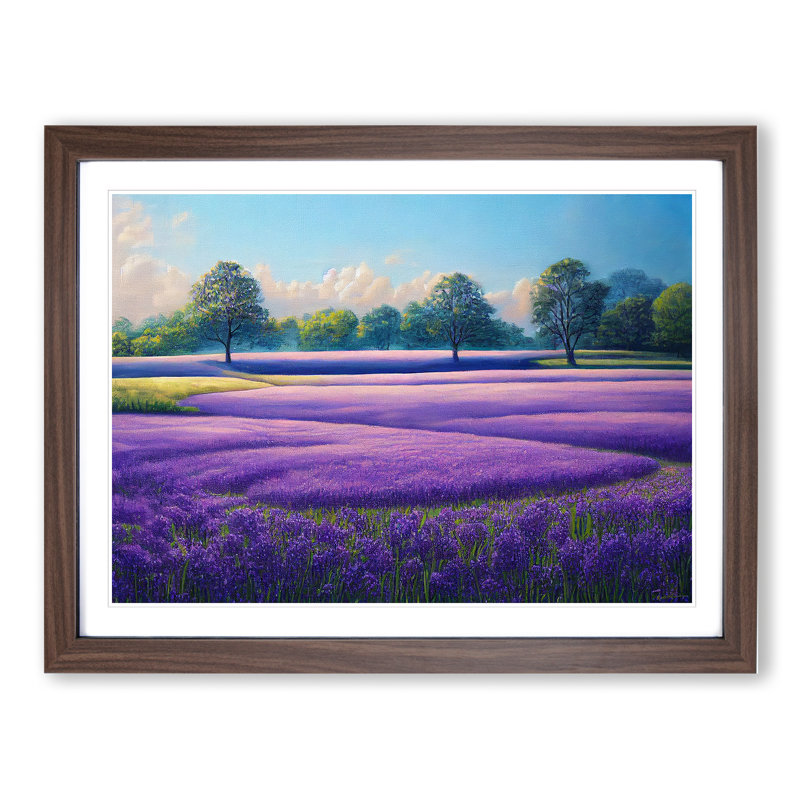 Exciting Bluebell Field - Framed Print, 34cm H x 46cm W x 2cm D, Walnut