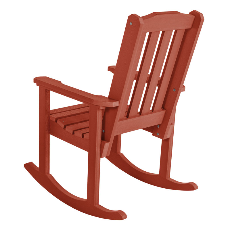 Chaise berçante d'extérieur en plastique, Rouge rustique