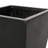 13" Cast Stone Planter In Black For Outdoor - Tapered, Framework, 12.66" X 24.98 Modern Tapered Shape, Beauty, L W 24.98" H-1069365702