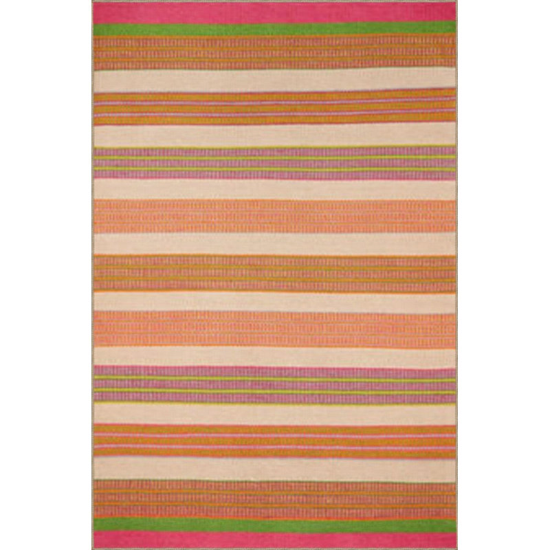 Tapis rouge tissé à rayures rouges, Sous-tapis carré 3 pi 3 po inclus