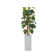 81.6'' Artificial Devil's Ivy In A Square Beige Fiberstone Planter Perfect For Indoor And Outdoor Use