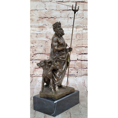 Austun Hades Pluto  Cerberus 3 Headed Dog Bronze Metal Statue Sculpture Greek Mythology