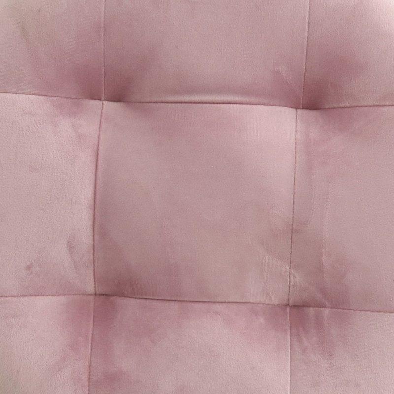 Fauteuil d'appoint 17 "en velours capitonné rose, fauteuil en métal doré