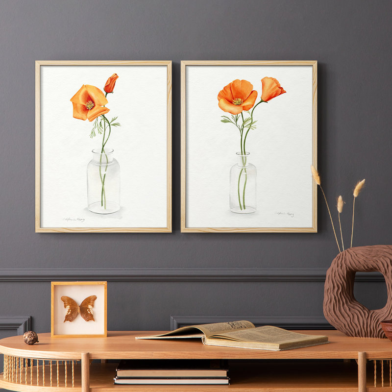 Vase californien I-Premium, impression encadrée prête à accrocher - aucun clou requis - aucun clou requis, H 29 po x l 46 po