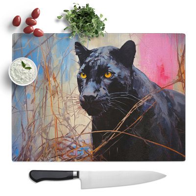 Panther Gestural  Glass Chopping Board