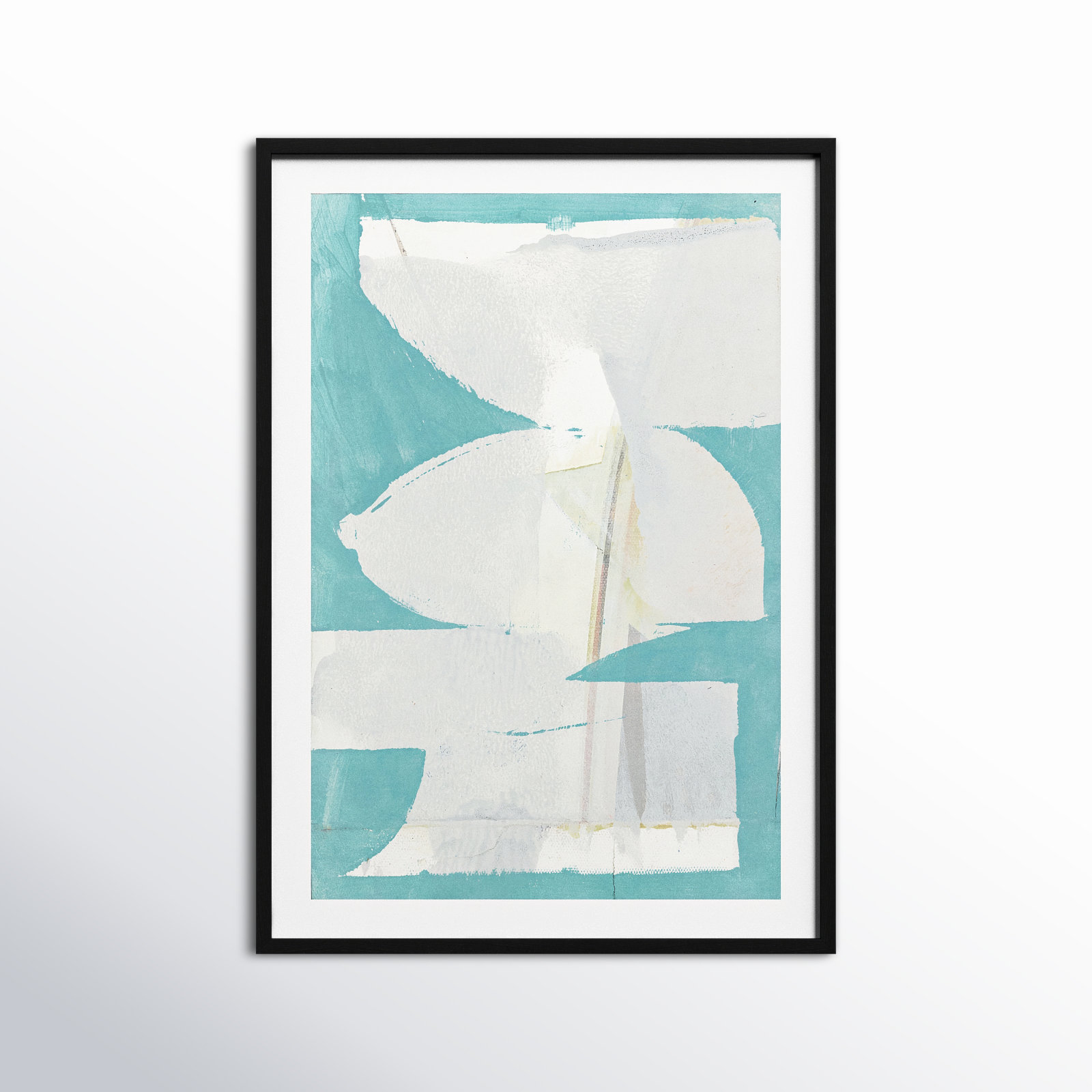 Nara "Carve I" Painting, 41.5" H x 29.5" W x 0.75" D, Black Framed Paper