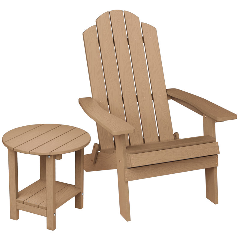 Chaise Adirondack pliable avec table, Teck