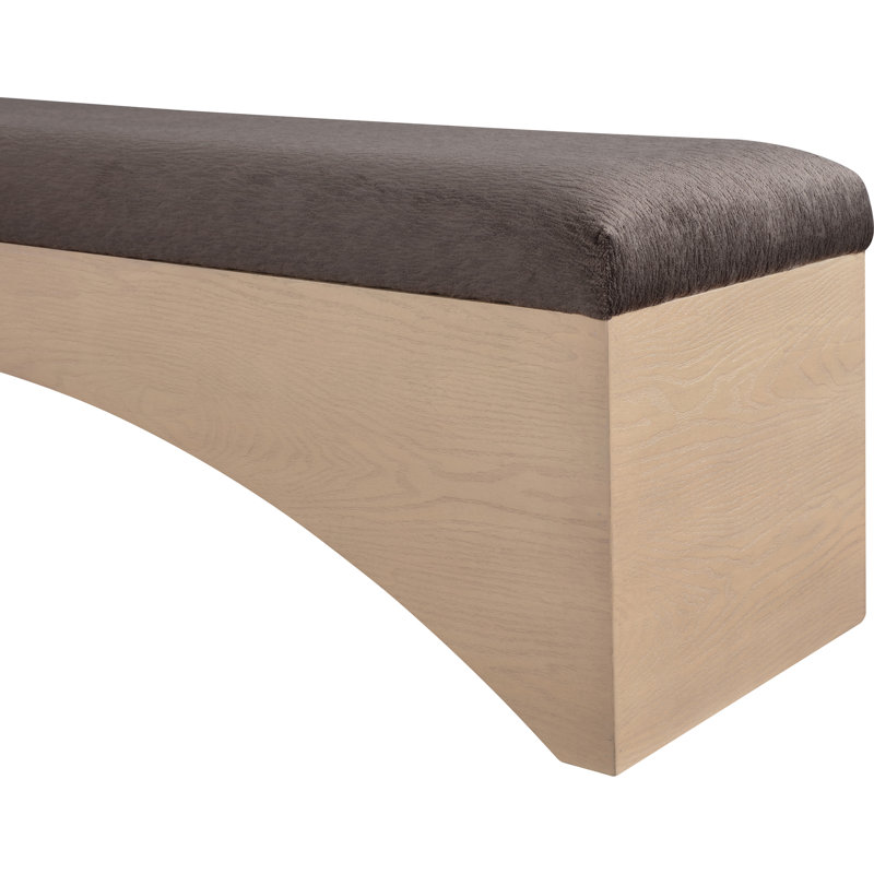 Banc en tissu Lawson Willmot Velour, Naturel, Velours brun