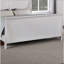 Lit Queen Size moderne 1 pièce, mobilier de chambre, tête et pied de lit design traîneau, cadre de lit en contreplaqué blanc