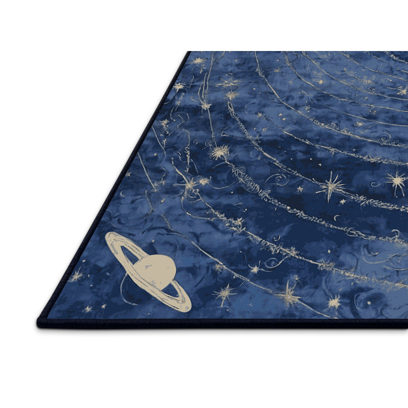 Tapis bleu soyeux et moelleux, Rectangle 8 pi x 10 pi