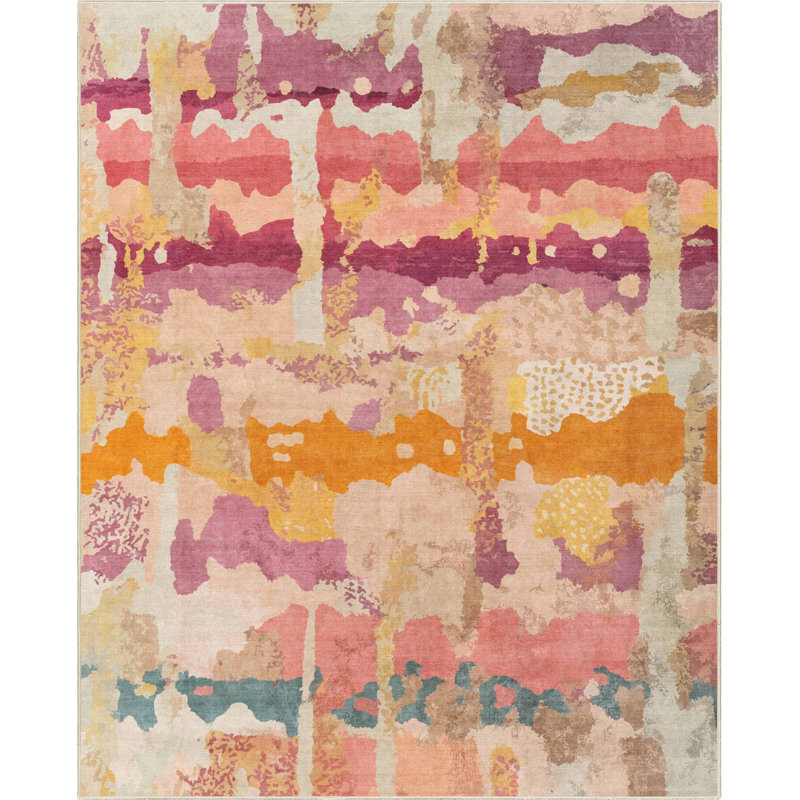 Apollo Abstract Couleurs Multi Abstract Waves Area Rug, Rectangle 7'7" x 9'10" 