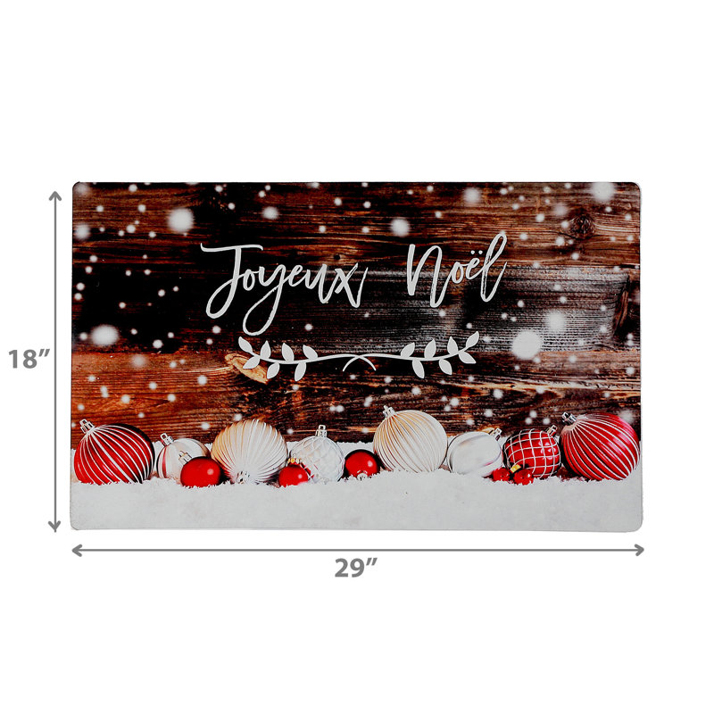 Tapis imprimé en caoutchouc (Joyeux Noël)