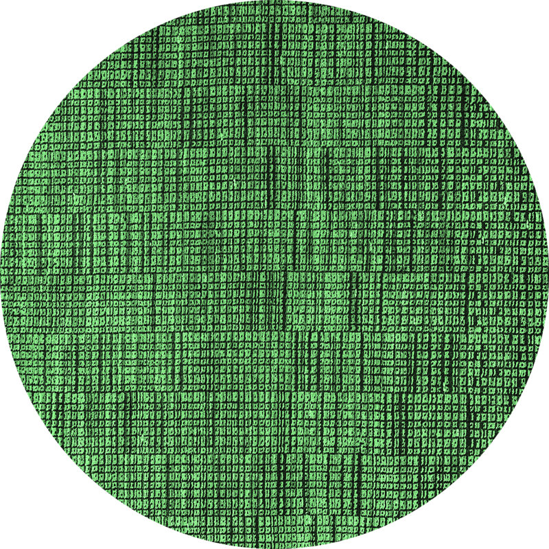 Tapis abstrait vert émeraude 4626 lavable à la machine, Rond 8 pi