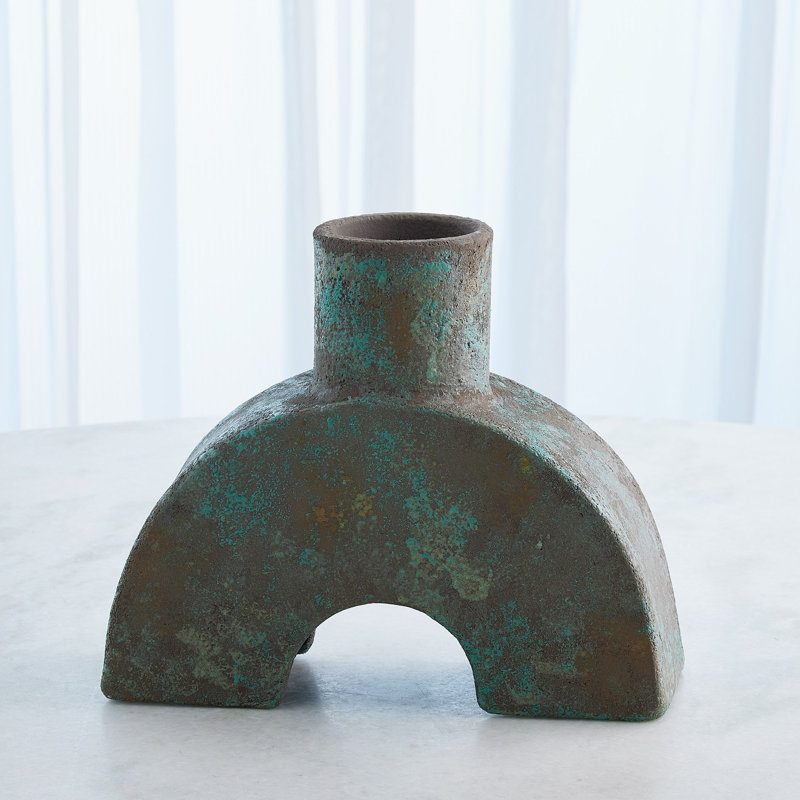 Vase de table en grès, Vert
