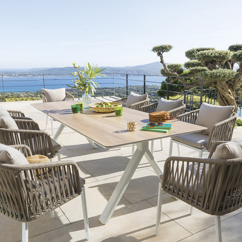 Bousquet Rectangular Metal Outdoor Dining Table , 232cm cm W 110cm cm D