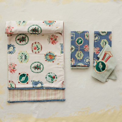 Ensemble de serviettes en coton et lin Medallion