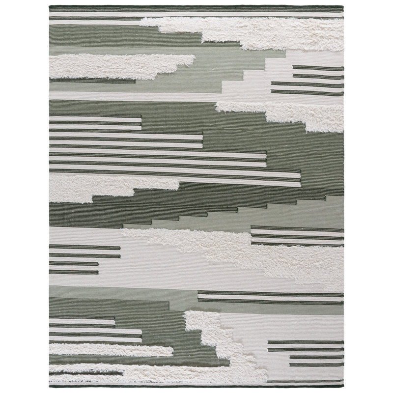Kenya 280 Hand Woven 80% Wool; 20% Cotton Geometric Rug, Rectangle 8' x 10'