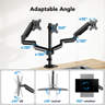 FURNINIXS 3-Monitor Desk Mount – Ergonomic Triple Arm Stand For VESA ...