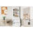 Freestanding Tall Kitchen Cabinet - 83.7Inch High With Faux Marble Surface And Storage Drawers White Top Pantry For Home-2049263998