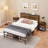 Bed Frame With Vintage Wood Headboard & Footboard-1801341650