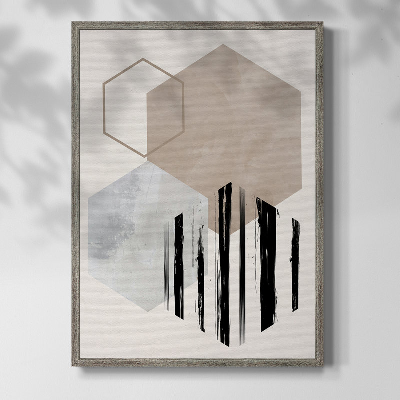 Hexagonal Display I Framed Print - Solid Wood, 11" H x 9" W