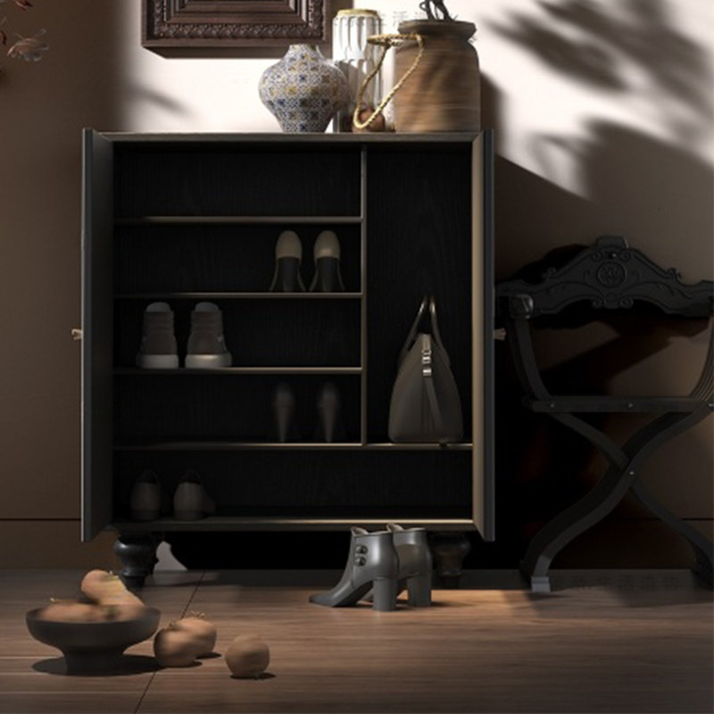Solid Wood Large-Capacity Shoe Cabinet 20 Pair Solid Wood Shoe Storage Cabinet