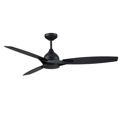 NOVUM 56 Black Ceiling Fan with Remote, LED Light, 6 Speeds & Natural Breeze Feature