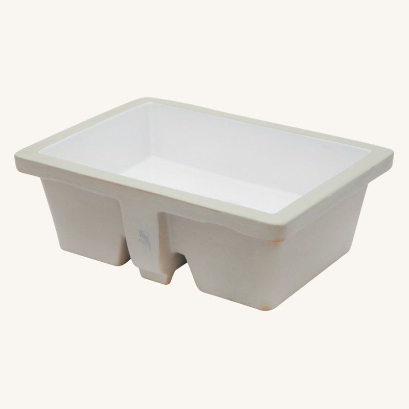Lavabo de salle de bain rectangulaire encastré en céramique blanc 19,5 "x 14" avec trop-plein
