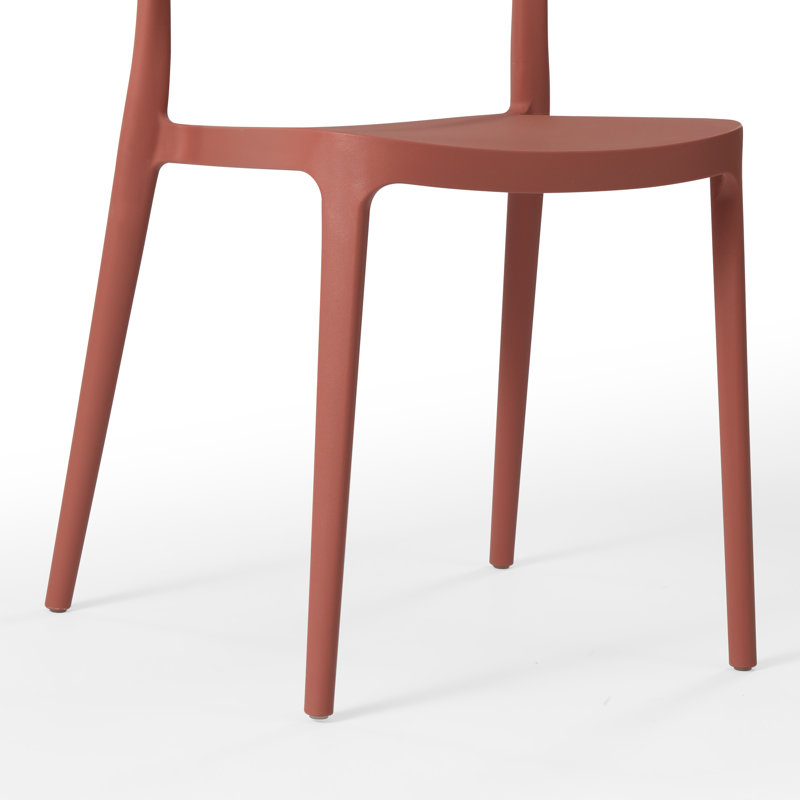 Chaise de salle à manger d'extérieur empilable (ensemble de 2), Rouge