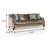 93.4" W Transitional Sofa, Champagne/Turquoise