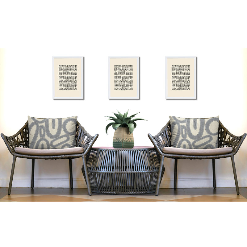 Oreiller réversible intérieur / extérieur Dina Tribal, 25 x 18, Gris