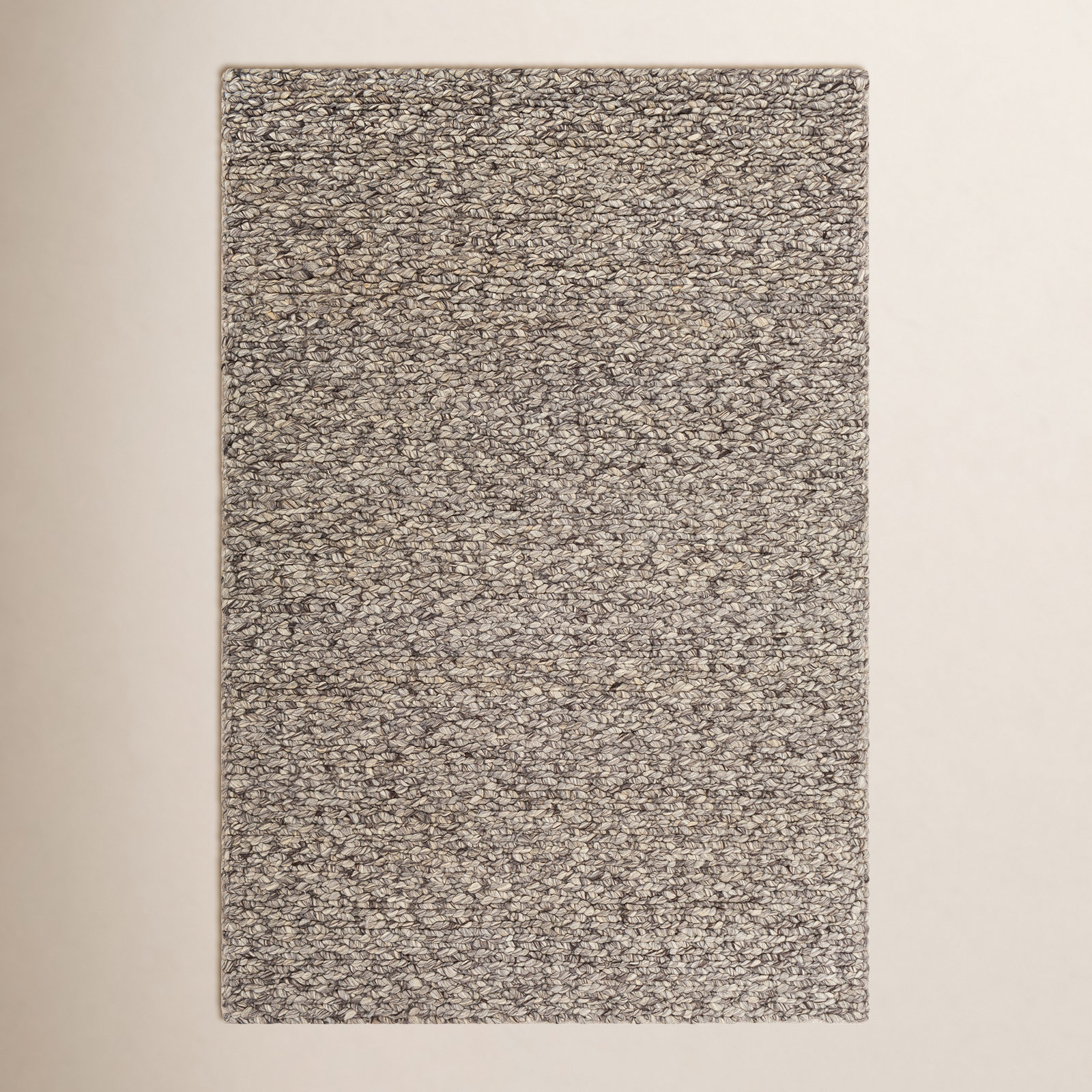 Hero Charcoal Ivory Hand-Woven Flatweave Rug, Rectangle 6' x 9'