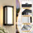 14.5''H RGB LED Dimmable APP Control Aluminum Outdoor Wall Light with Dusk to Dawn and Milky White Acrylic Shade