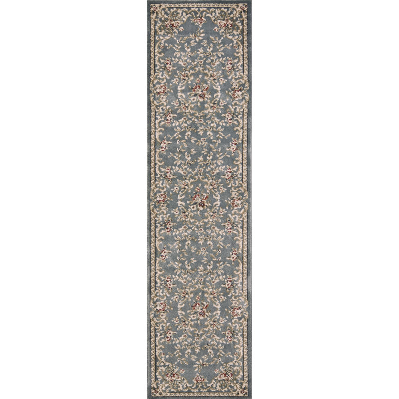 Vianney Oriental Slate Area Rug, Runner 2' x 7'7", Slate Blue