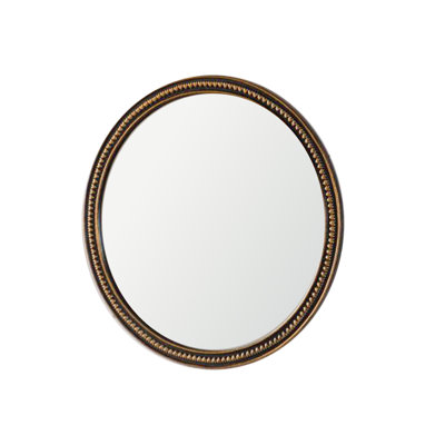 Vintage Gold Beaded Round Wall Mirror – Elegant Home Decor For Living Room, Bedroom, And Bathroom