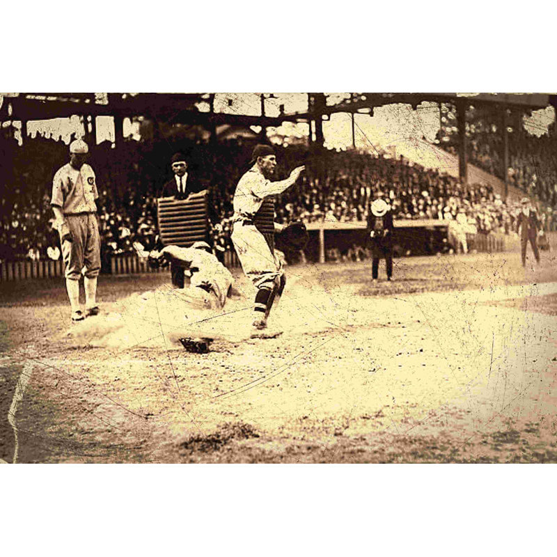 Vieille photo de baseball - Photographie sur toile tendue, H 32 po x l 48 po