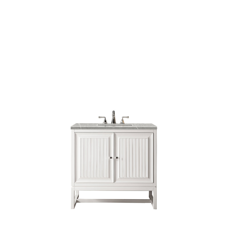 Athens 36'' W Single Vanity, Ethereal Noctis, 8" Widespread, Glossy White
