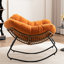 Chaise d'appoint berçante rembourrée Chenille-1979175380