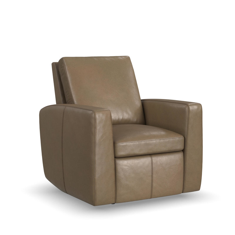 Elara Power Recliner, Brown Top Grain Leather