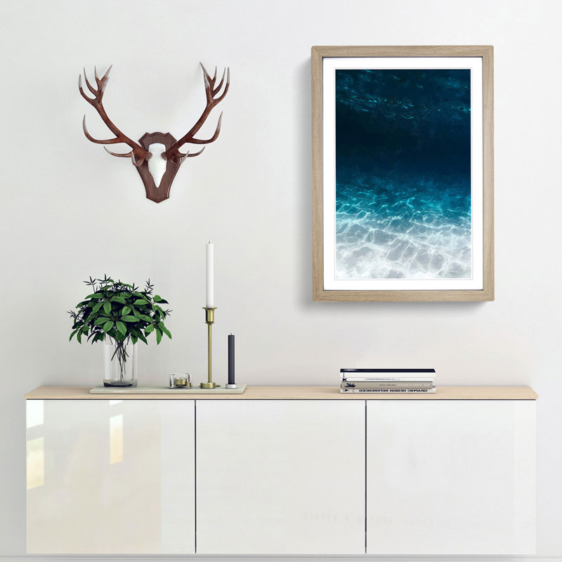 Under the Ocean in Abstract - Picture Frame Graphic Art Print, Oak Framed, 36cm H x 27cm W x 2cm D